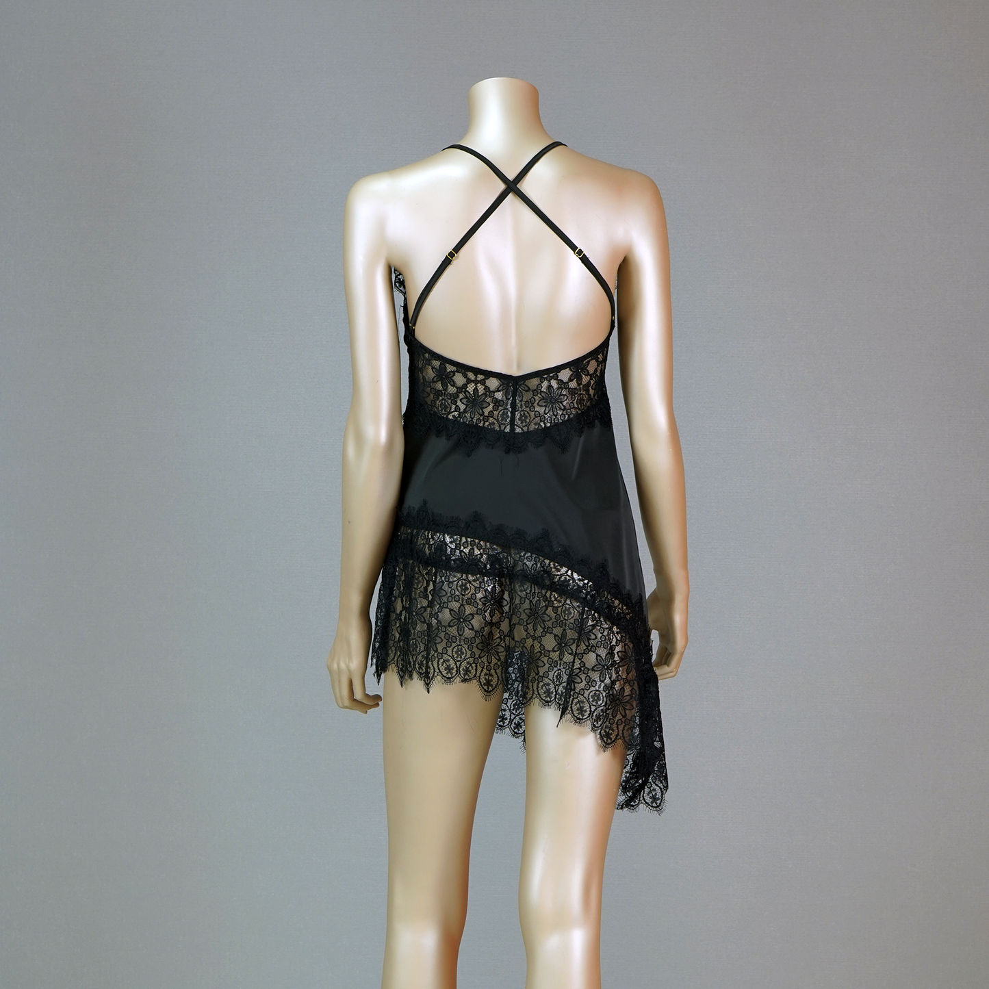 Cami Floral Top Asymmetrical Hem Nightdress with Thong