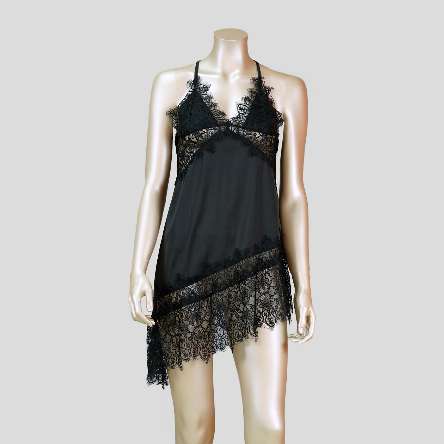 Cami Floral Top Asymmetrical Hem Nightdress with Thong
