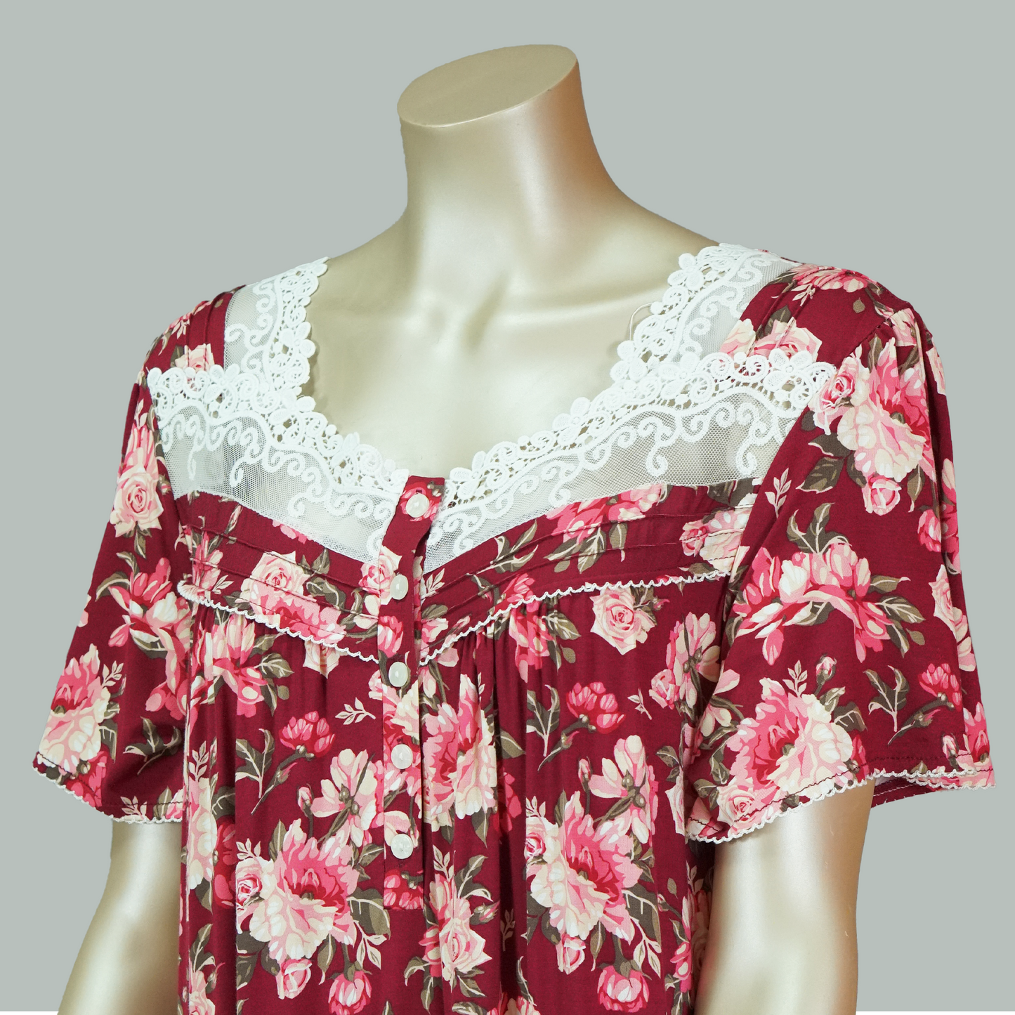 Ankle Length Floral Button House Dress