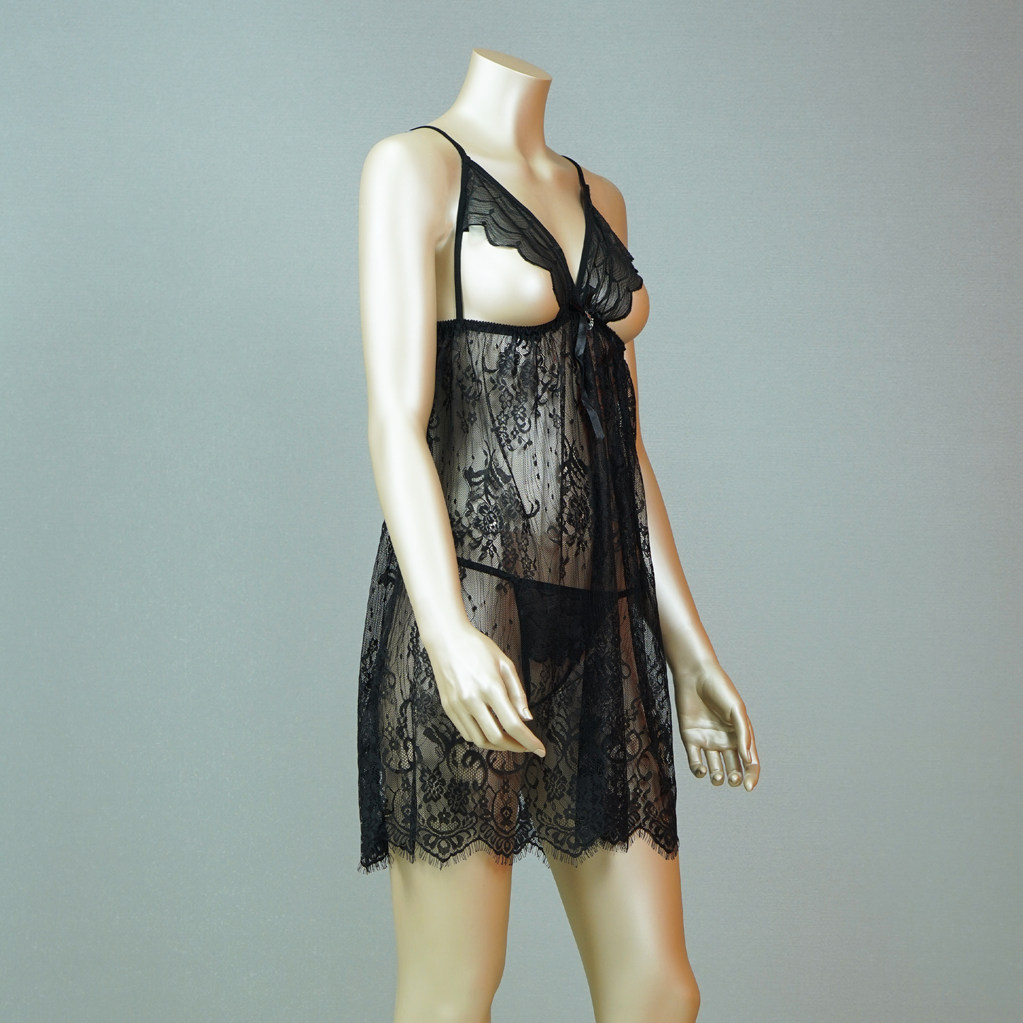Babydoll Sexy V-Neck Sheer Lace with Thong