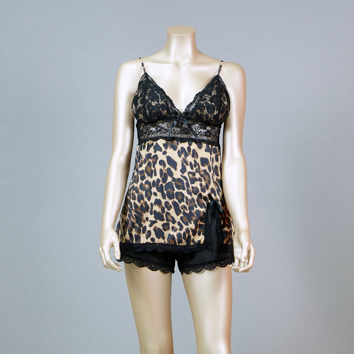 Lace Cami Top Leopard Print with Sexy Shorts