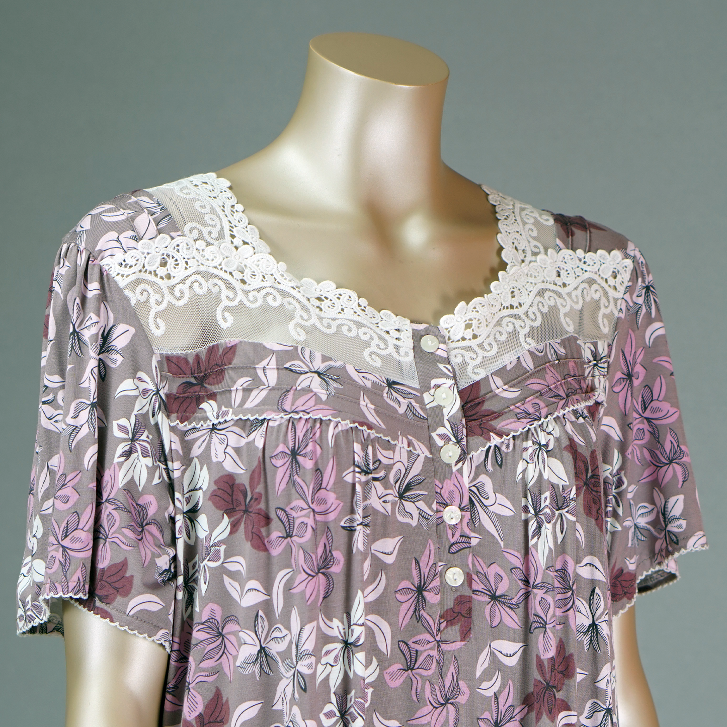 Ankle Length Floral Button House Dress