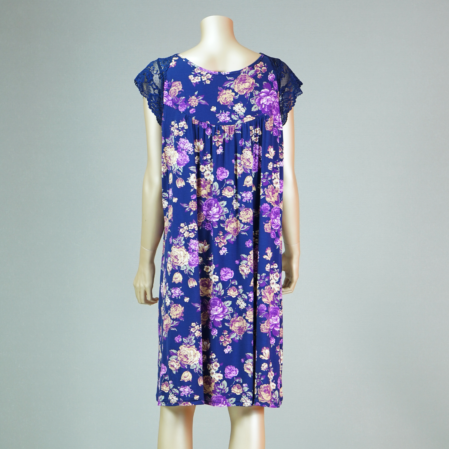 Short Sleeve Lace Front Ribbon House Dress
