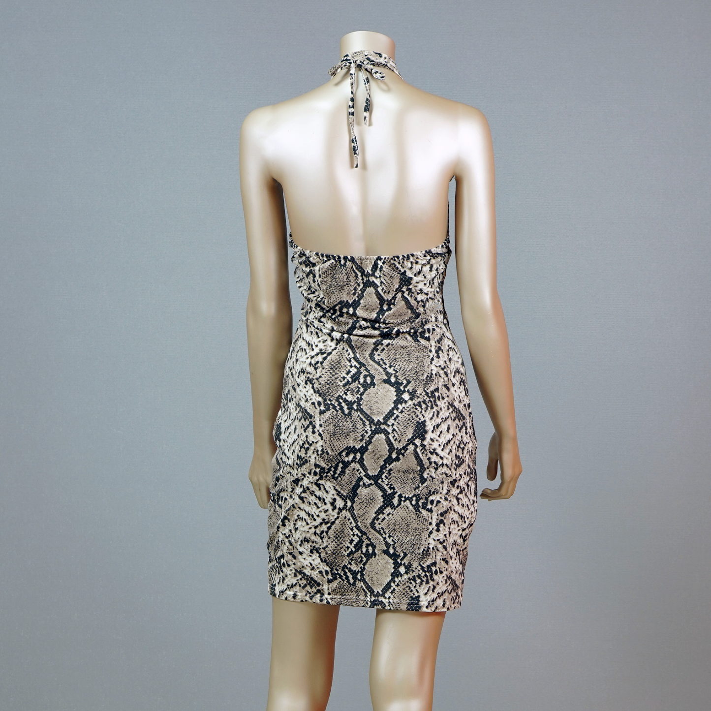 Snakeskin Print Sexy Halter Nightdress