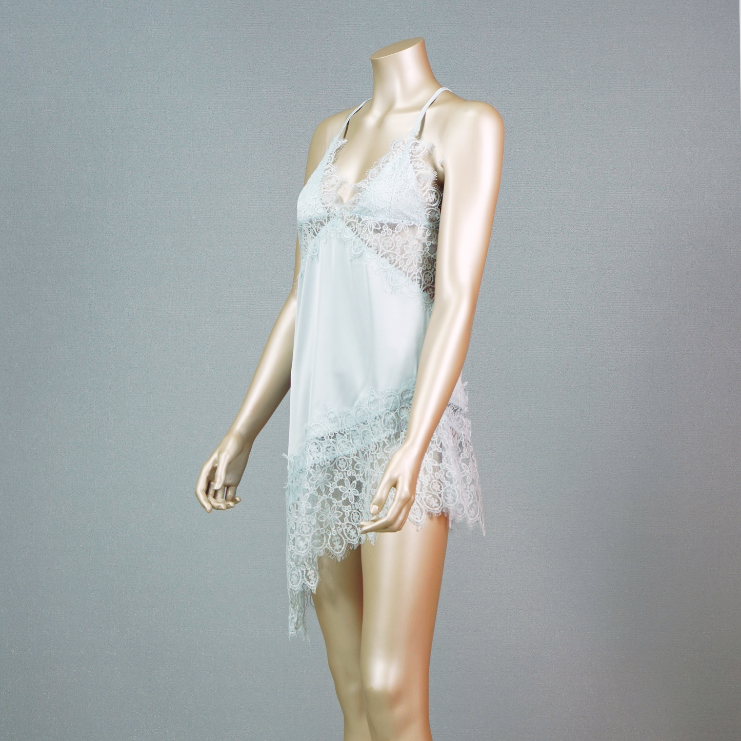 Cami Floral Top Asymmetrical Hem Nightdress with Thong