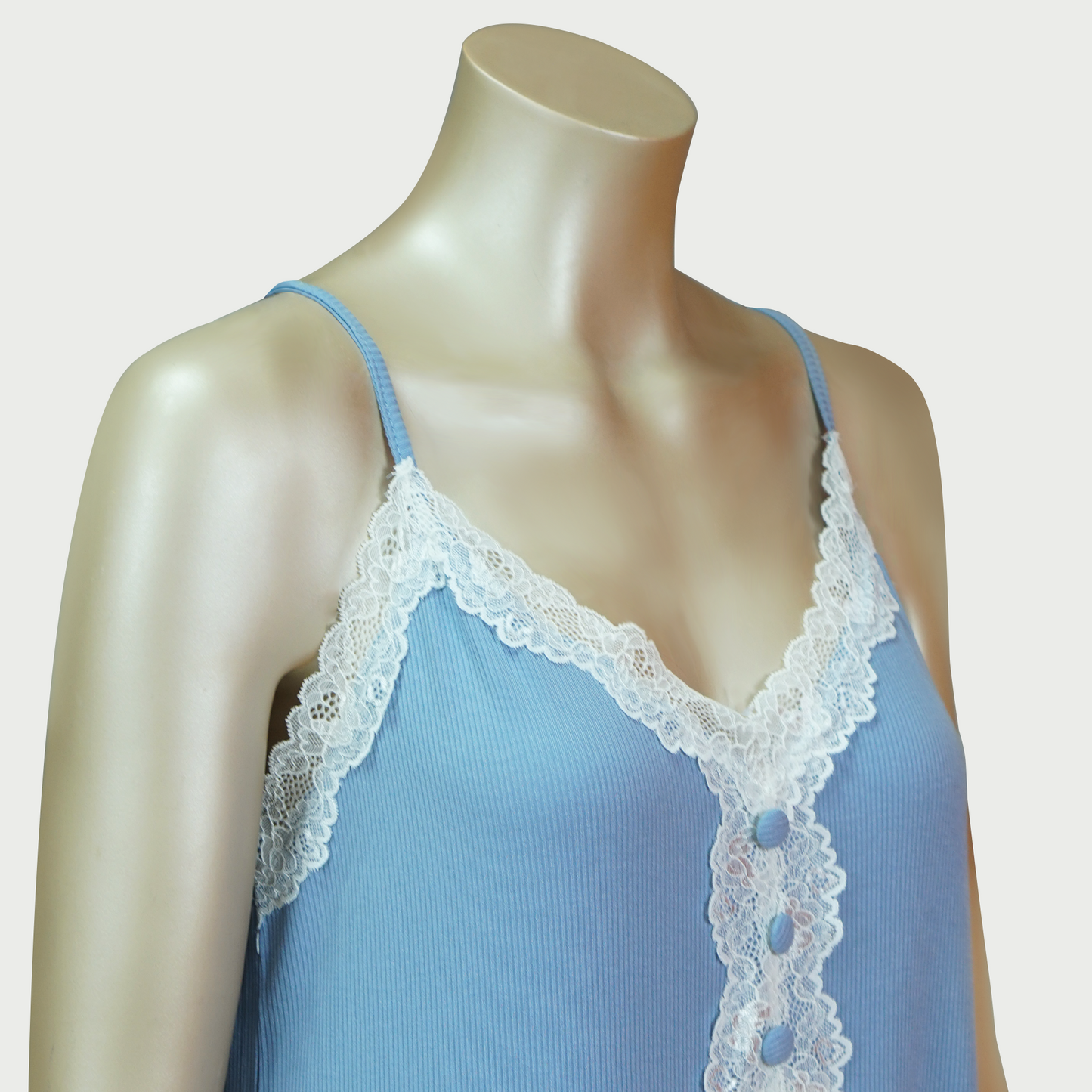 Lace Front Nightdress with Side Slit
