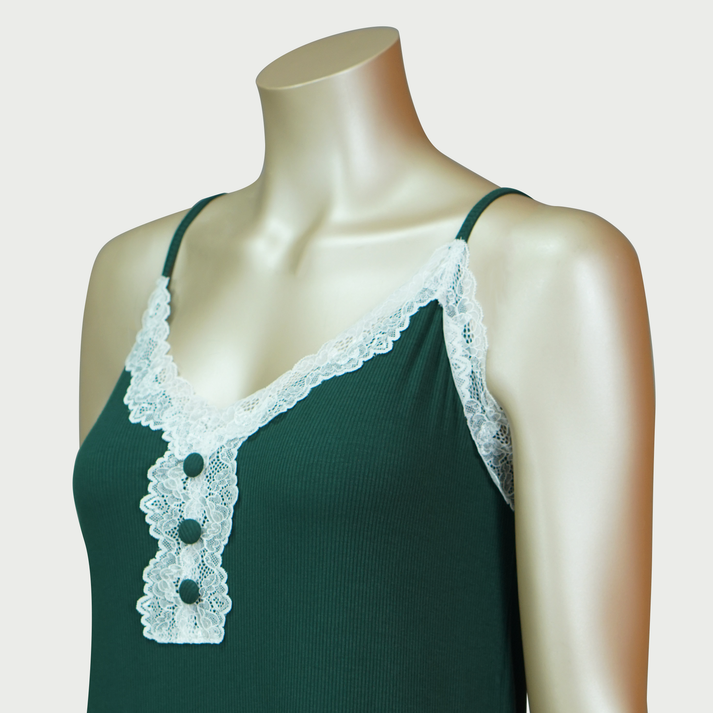 Lace Front Nightdress with Side Slit