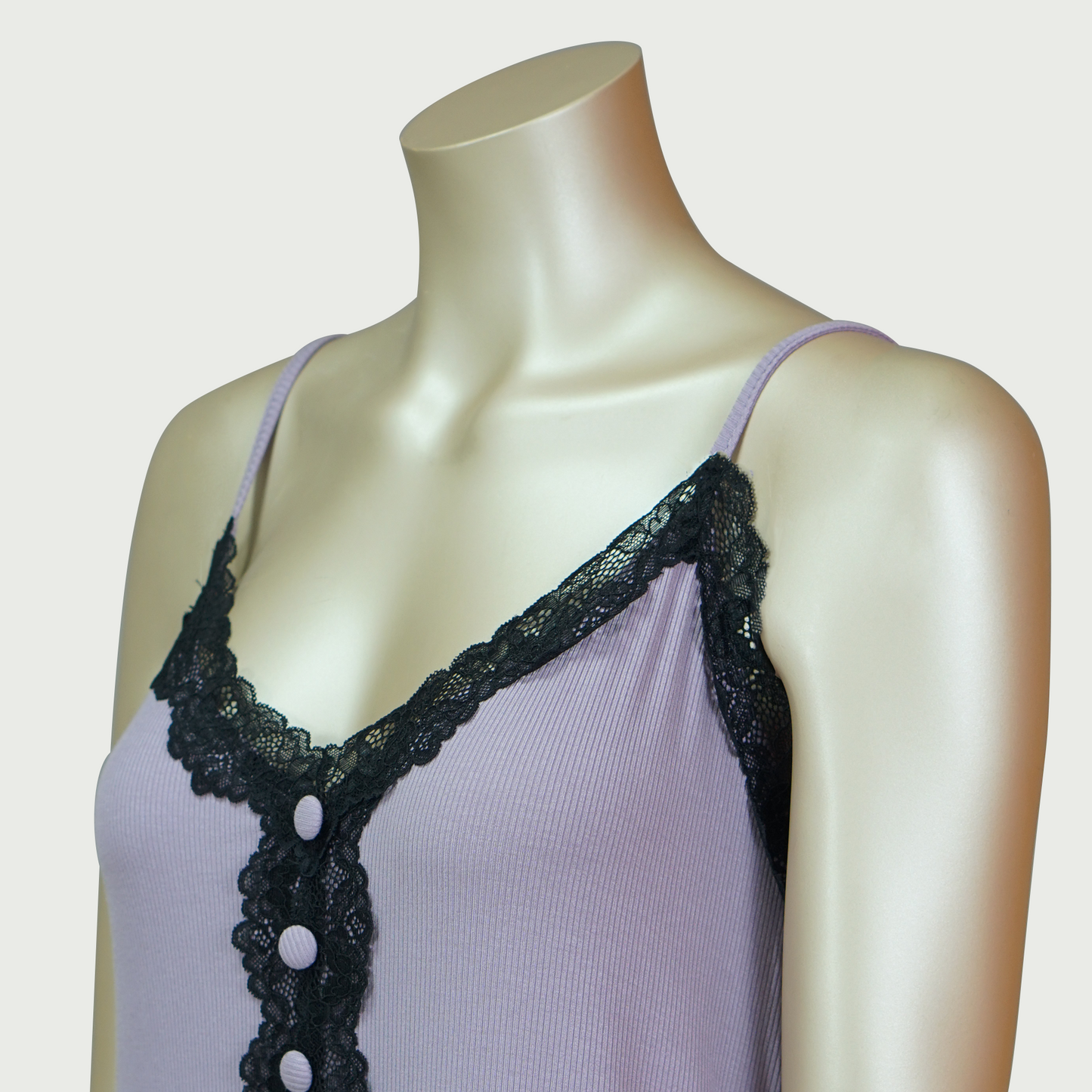 Lace Front Nightdress with Side Slit
