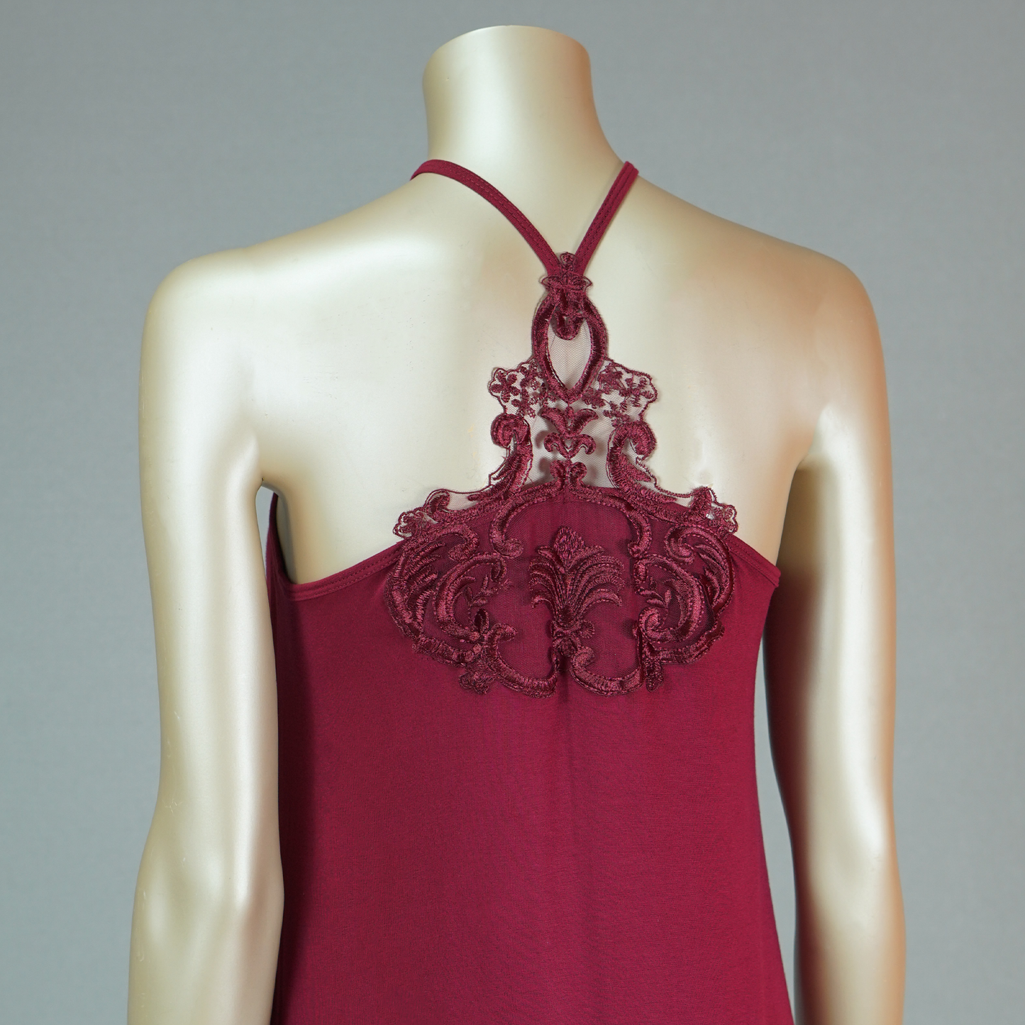 Criss-Cross Back Lace Front Nightdress with Floral Pattern Robe