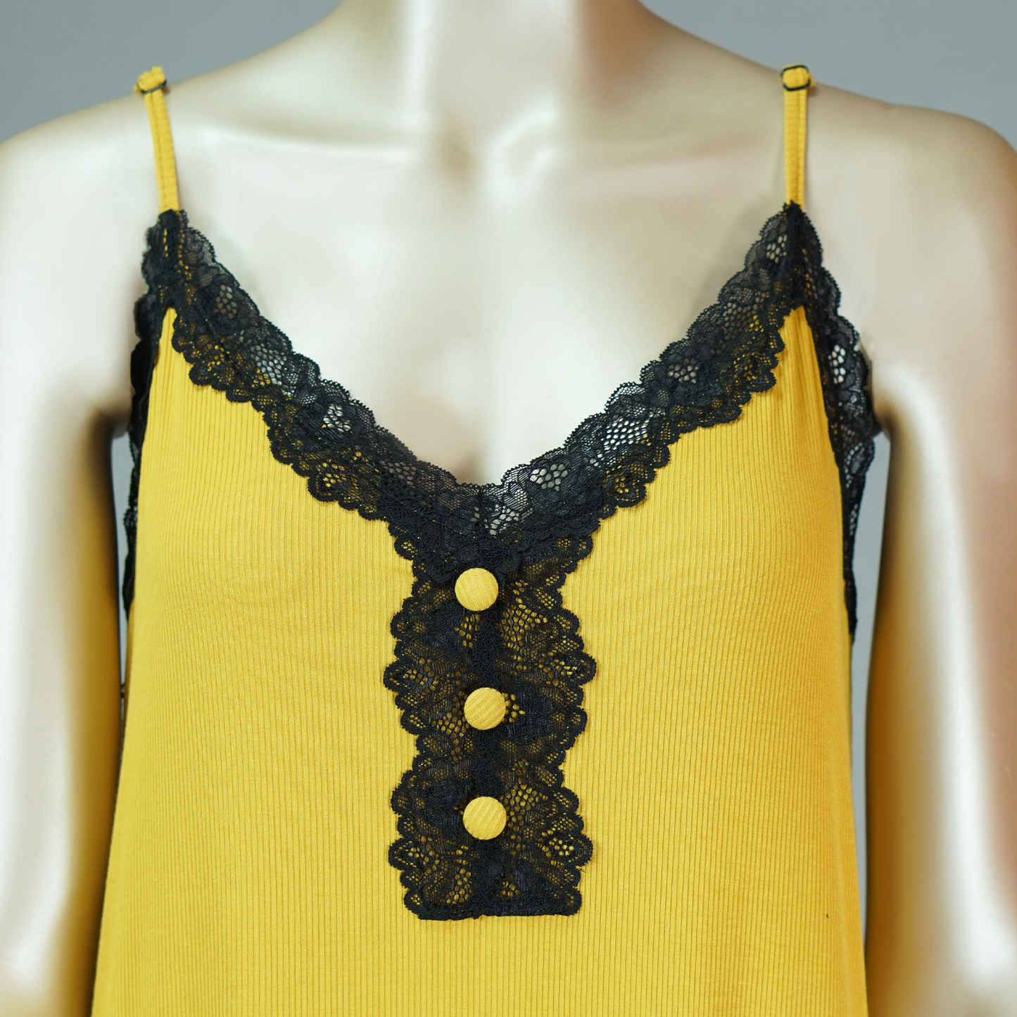 Lace Front Nightdress with Side Slit
