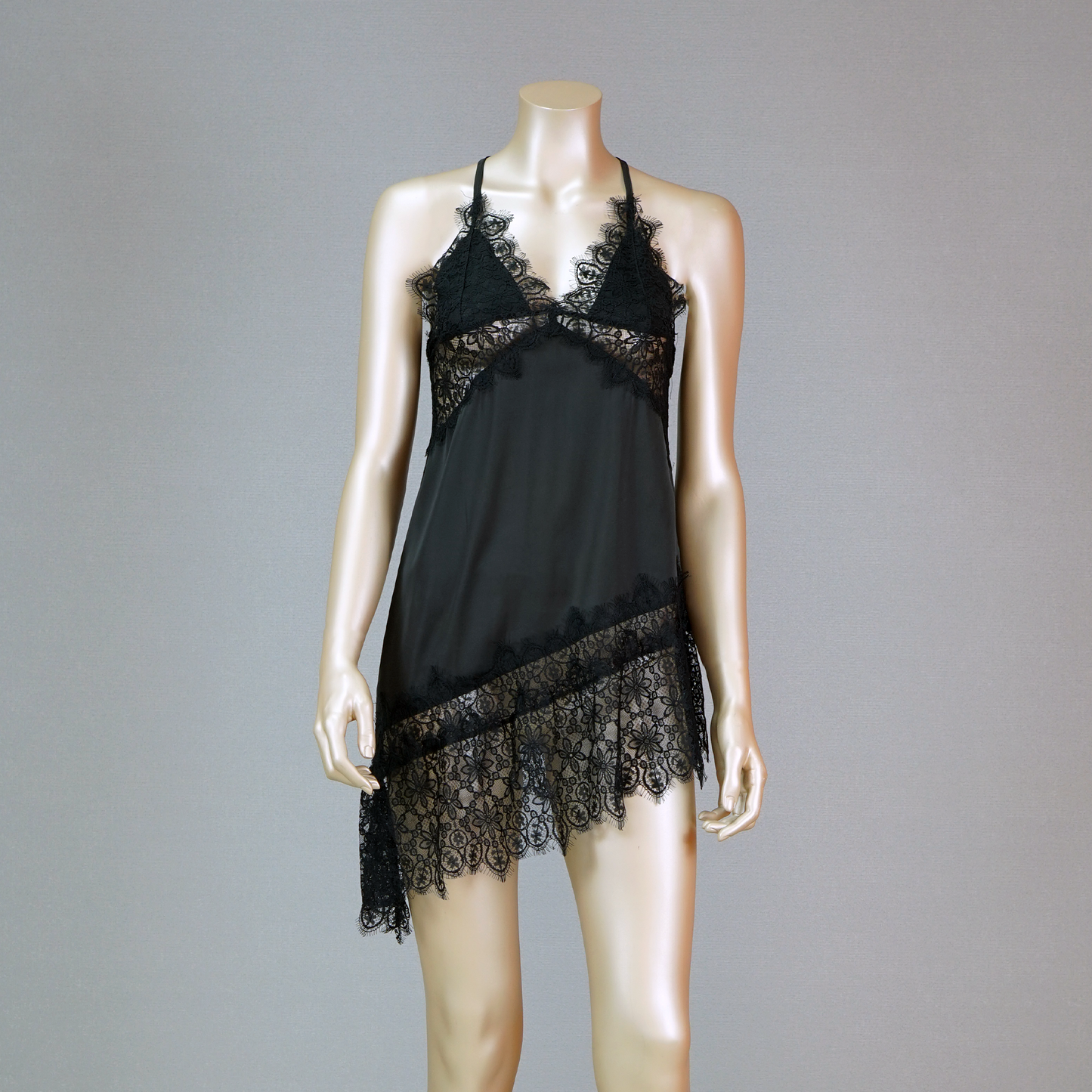 Cami Floral Top Asymmetrical Hem Nightdress with Thong