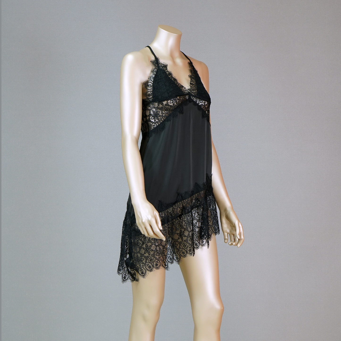 Cami Floral Top Asymmetrical Hem Nightdress with Thong