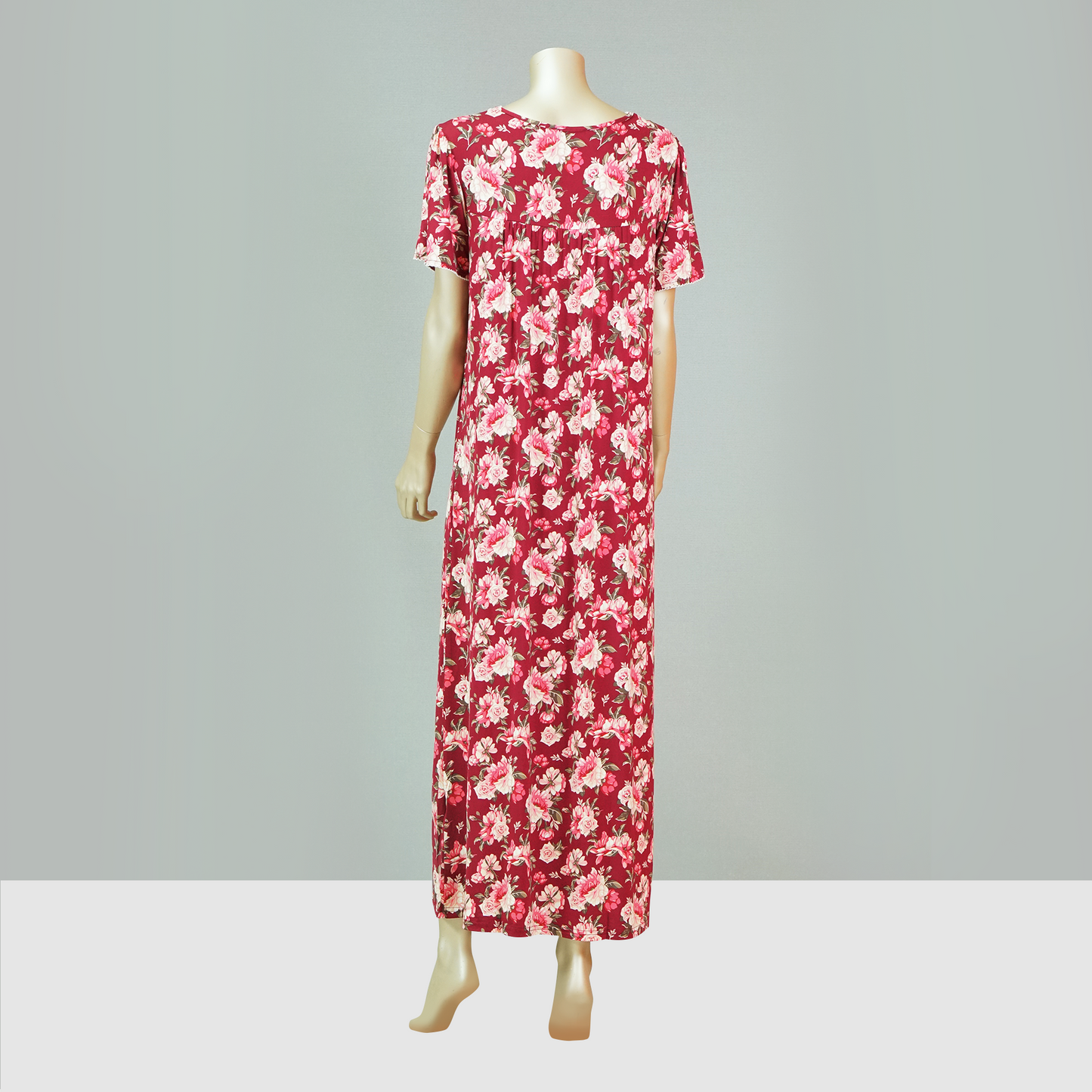 Ankle Length Floral Button House Dress