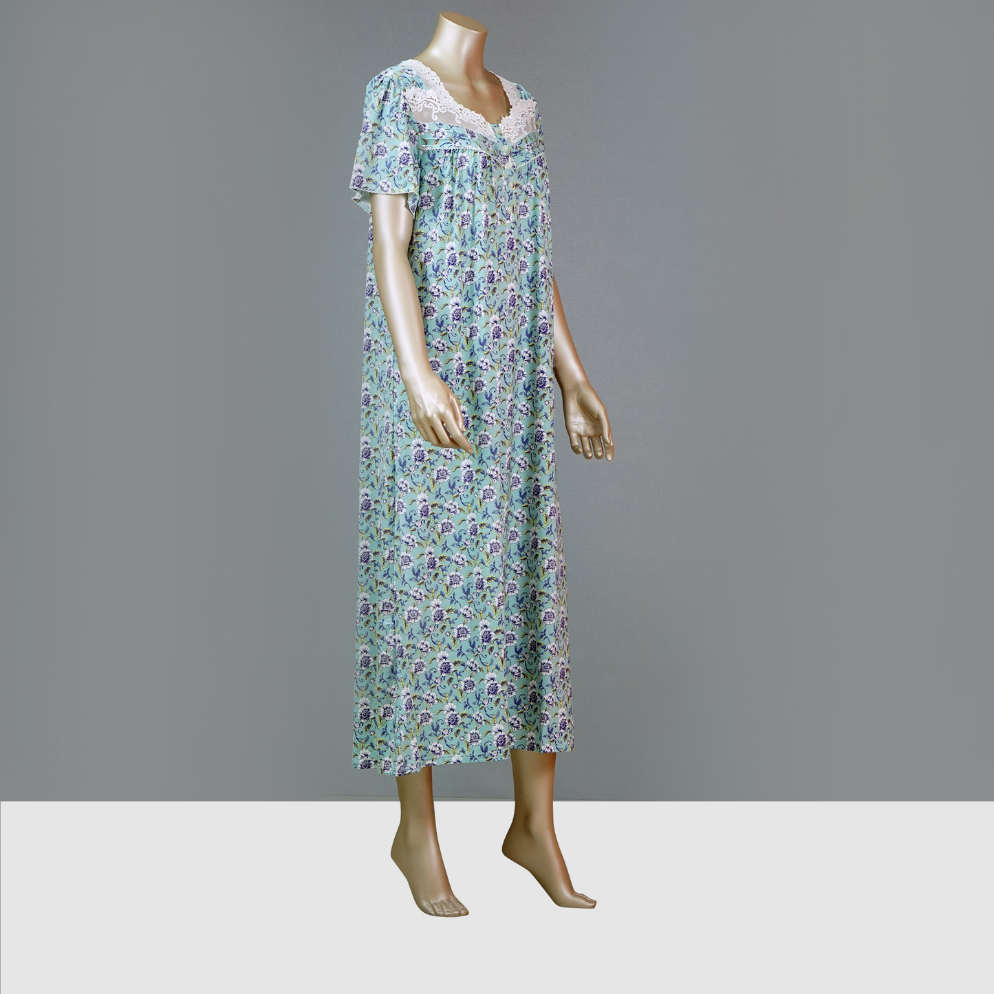 Ankle Length Floral Button House Dress