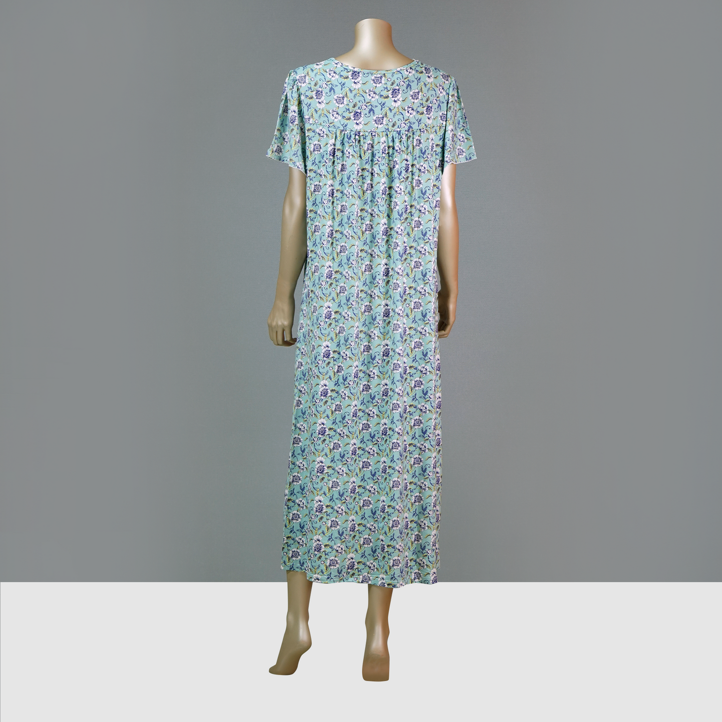 Ankle Length Floral Button House Dress