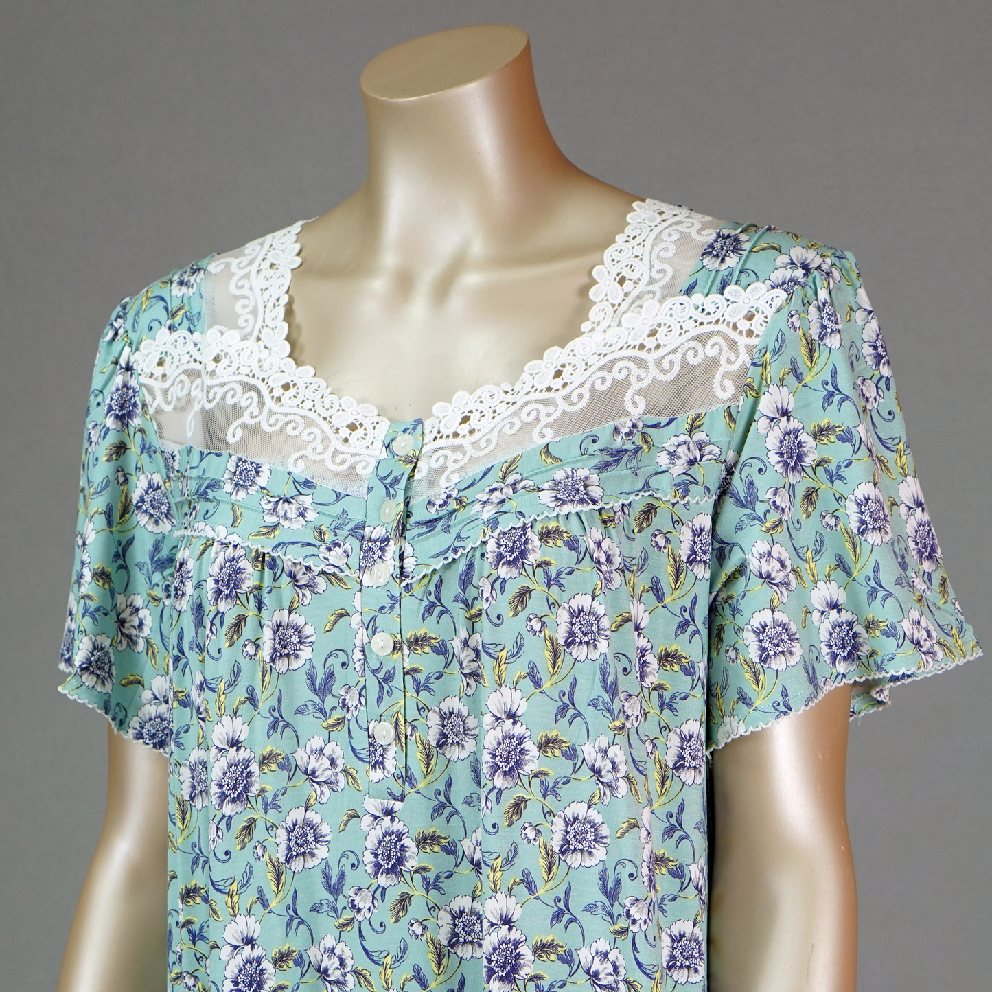 Ankle Length Floral Button House Dress