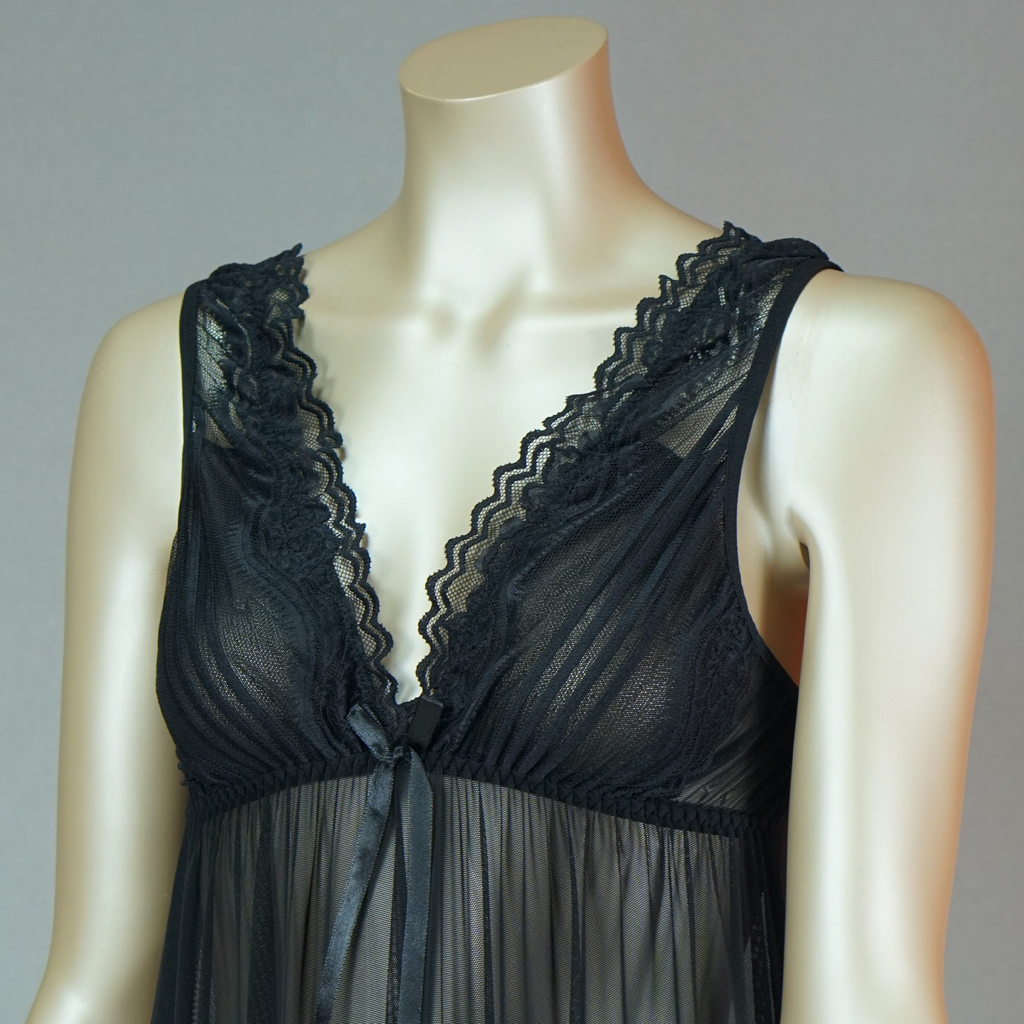 Lace Front Sleeveless Babydoll with Thong