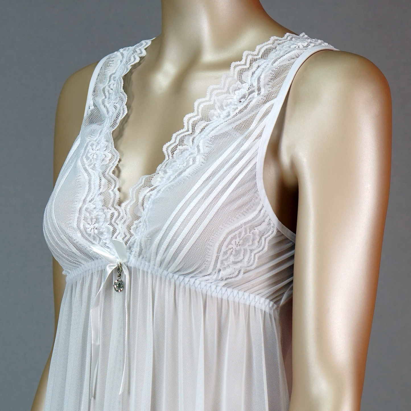 Lace Front Sleeveless Babydoll with Thong
