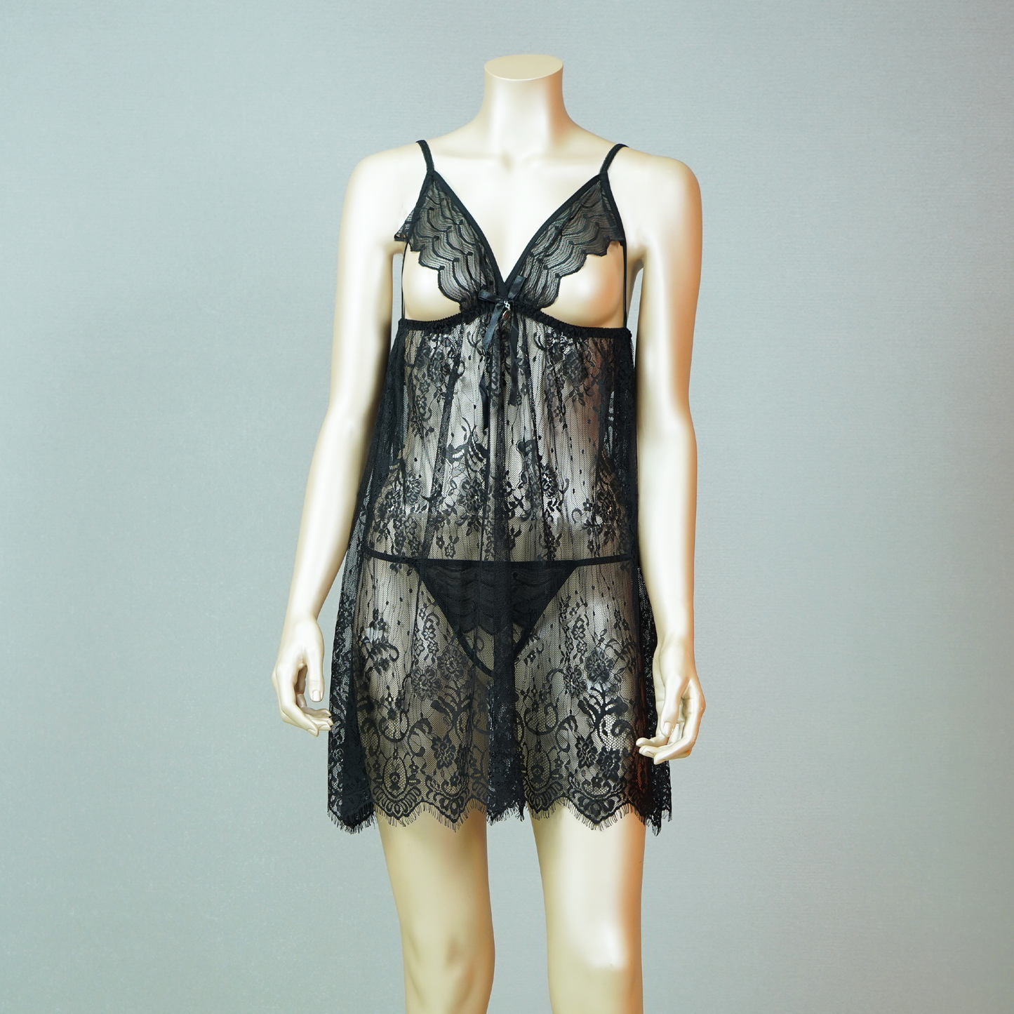 Babydoll Sexy V-Neck Sheer Lace with Thong