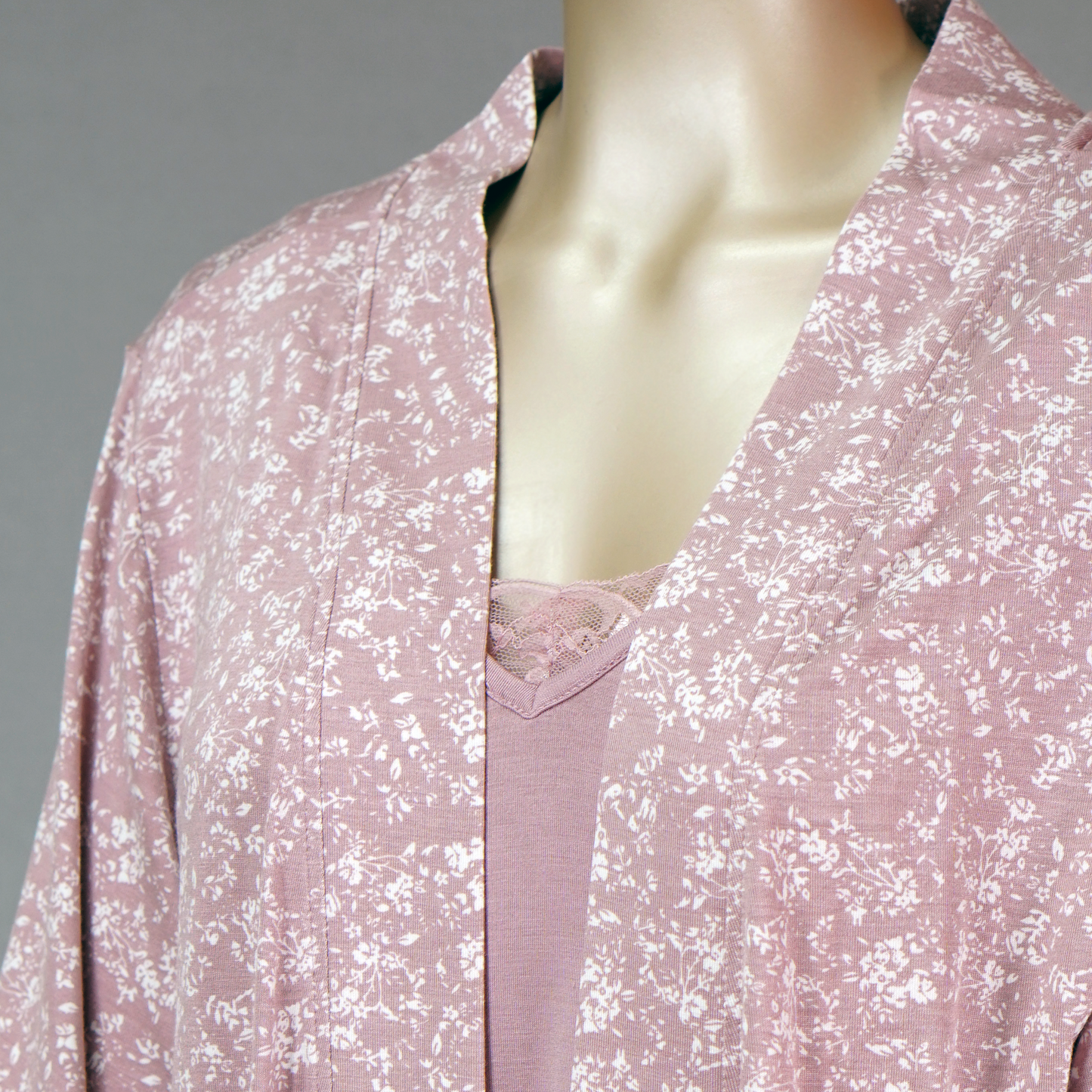 Cami Top & Floral Pants With Floral Robe