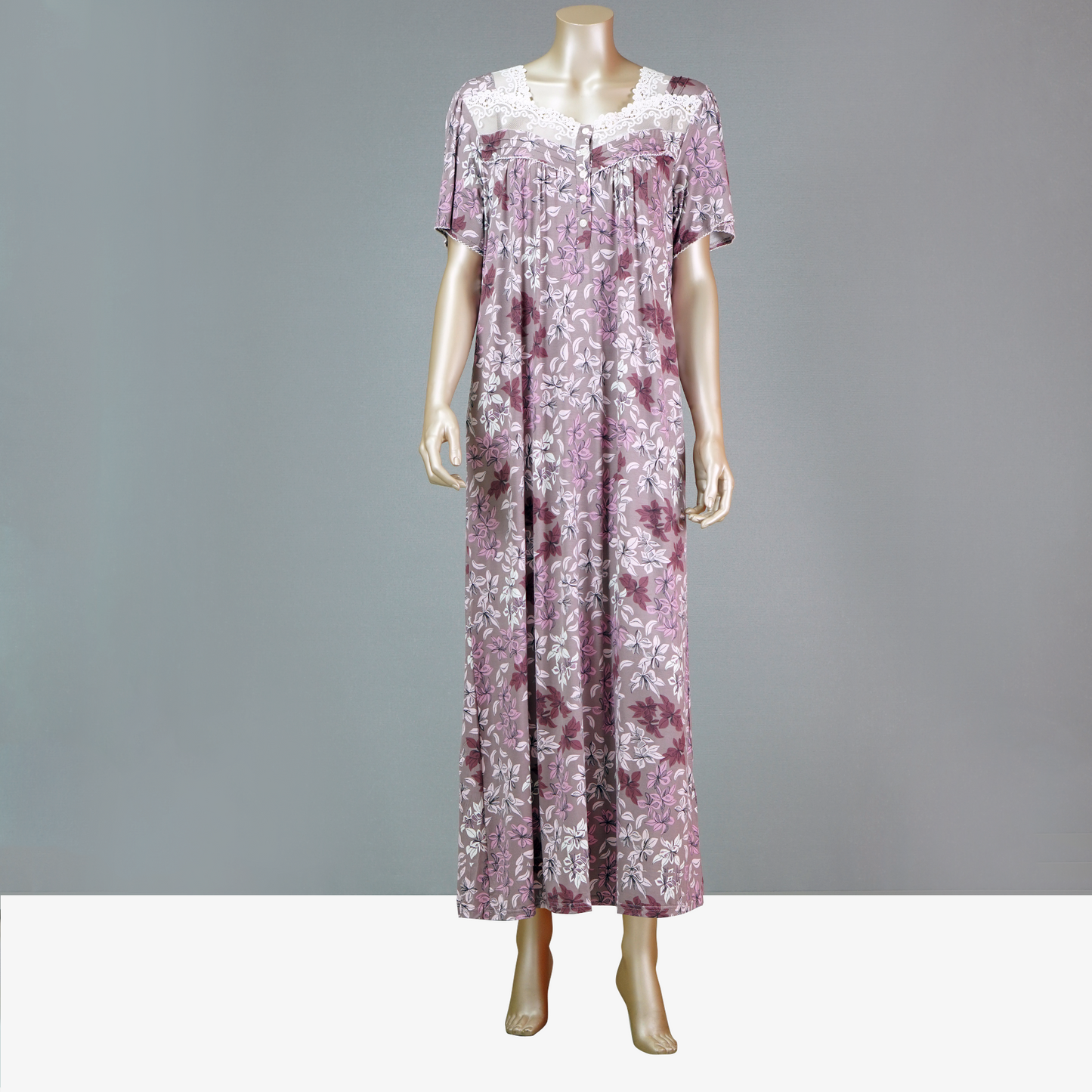 Ankle Length Floral Button House Dress