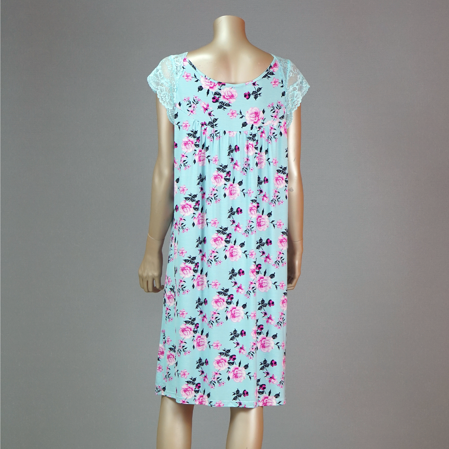 Short Sleeve Lace Front Ribbon House Dress