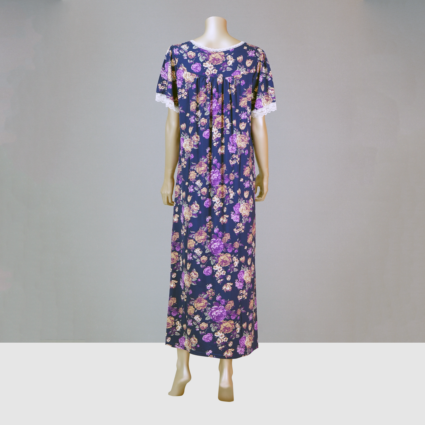 Ankle Length Floral Ribbon House Dress