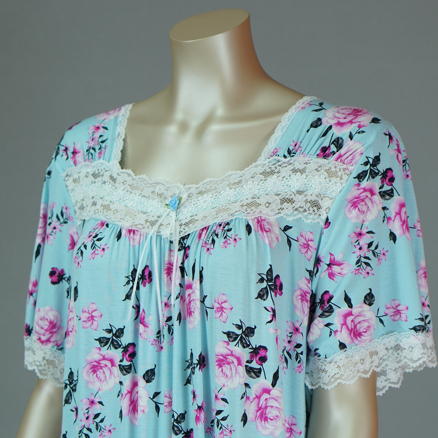 Ankle Length Floral Ribbon House Dress