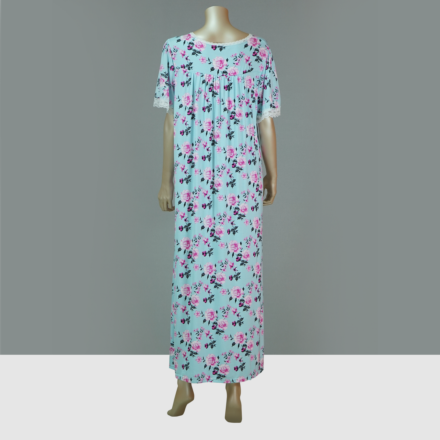 Ankle Length Floral Ribbon House Dress