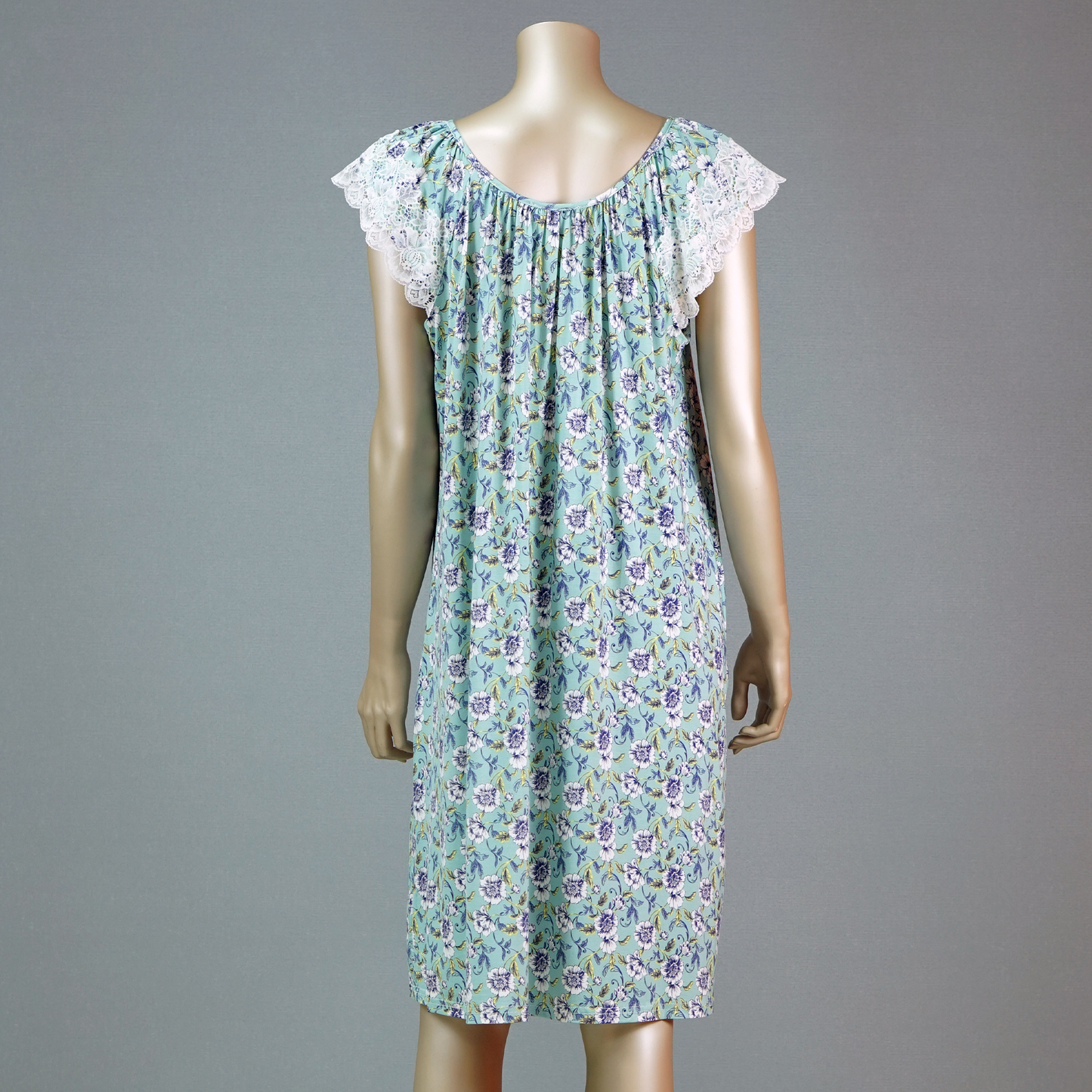 Short Sleeve Ribbon Cotton Floral House Dress
