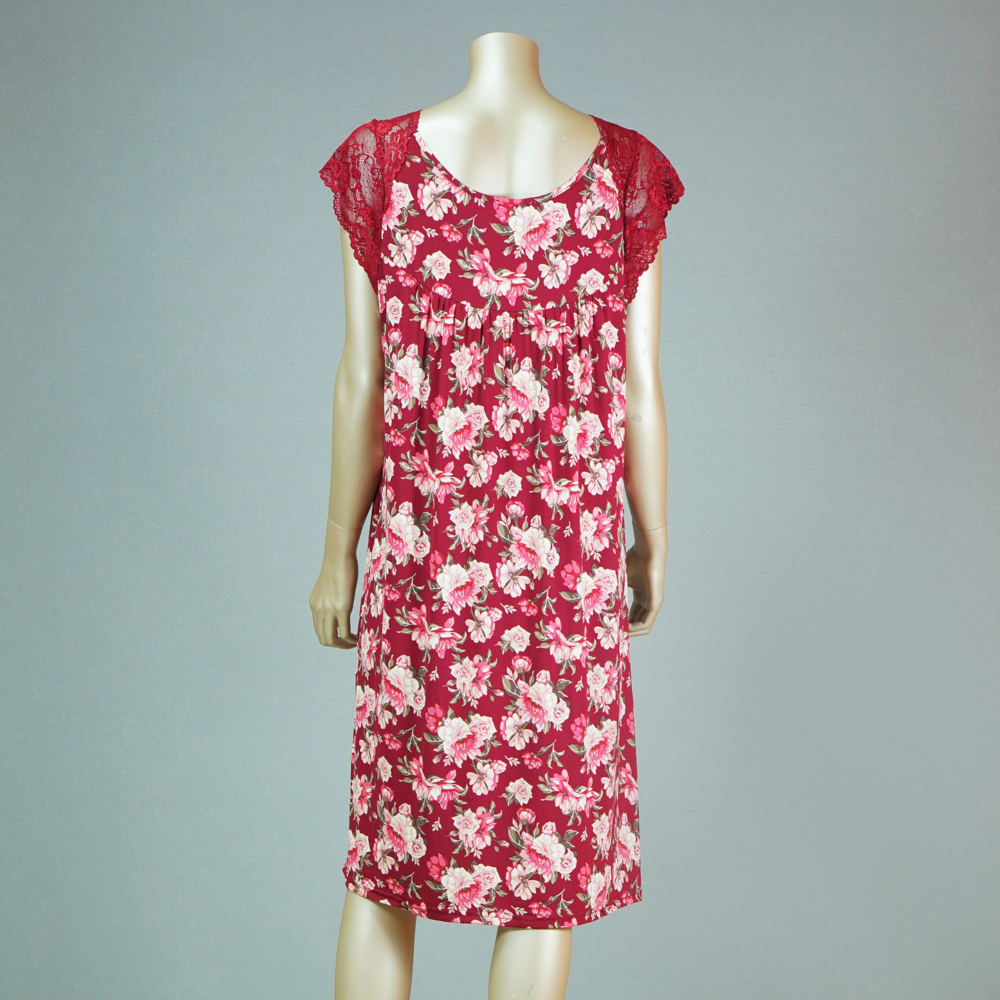Short Sleeve Lace Front Ribbon House Dress