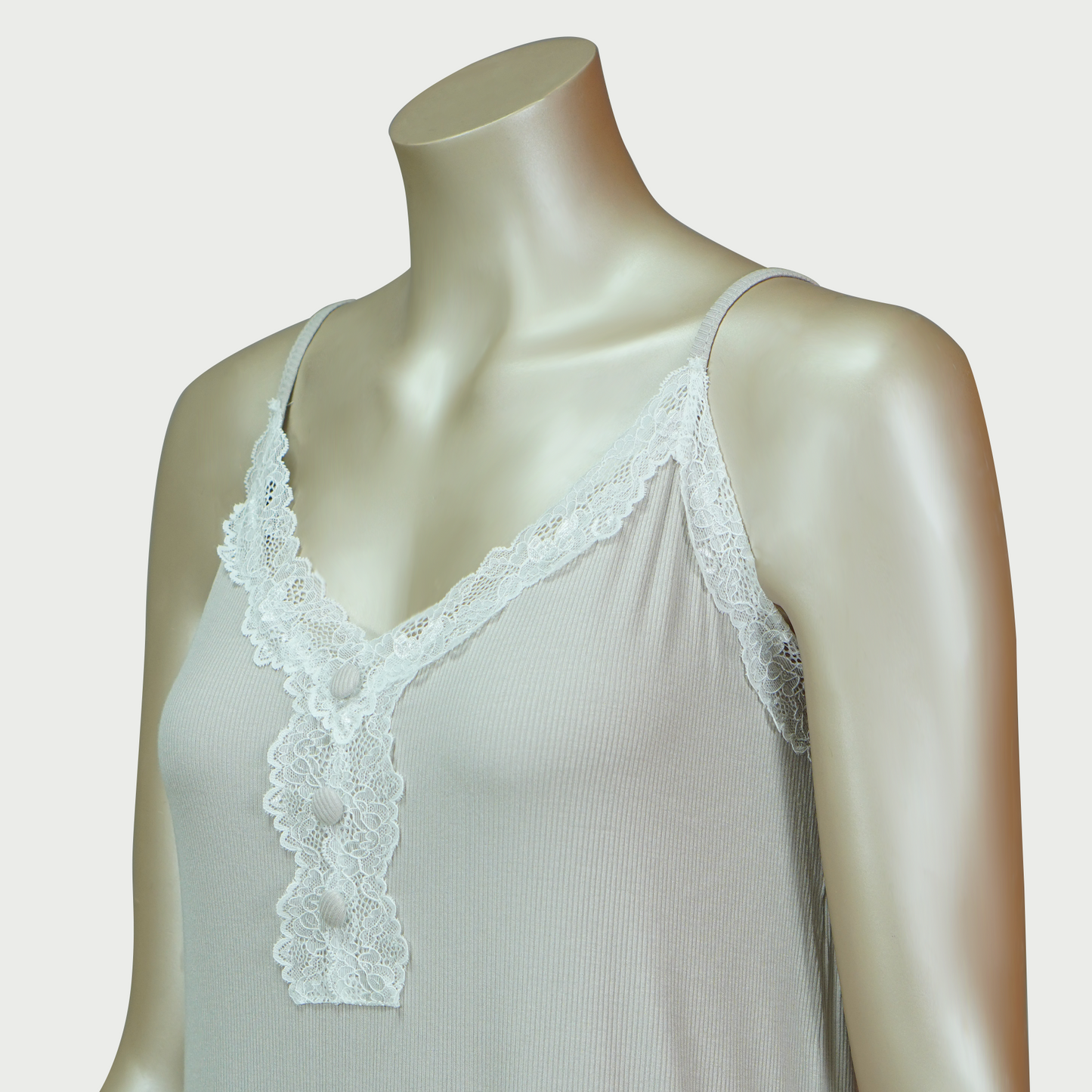 Lace Front Nightdress with Side Slit