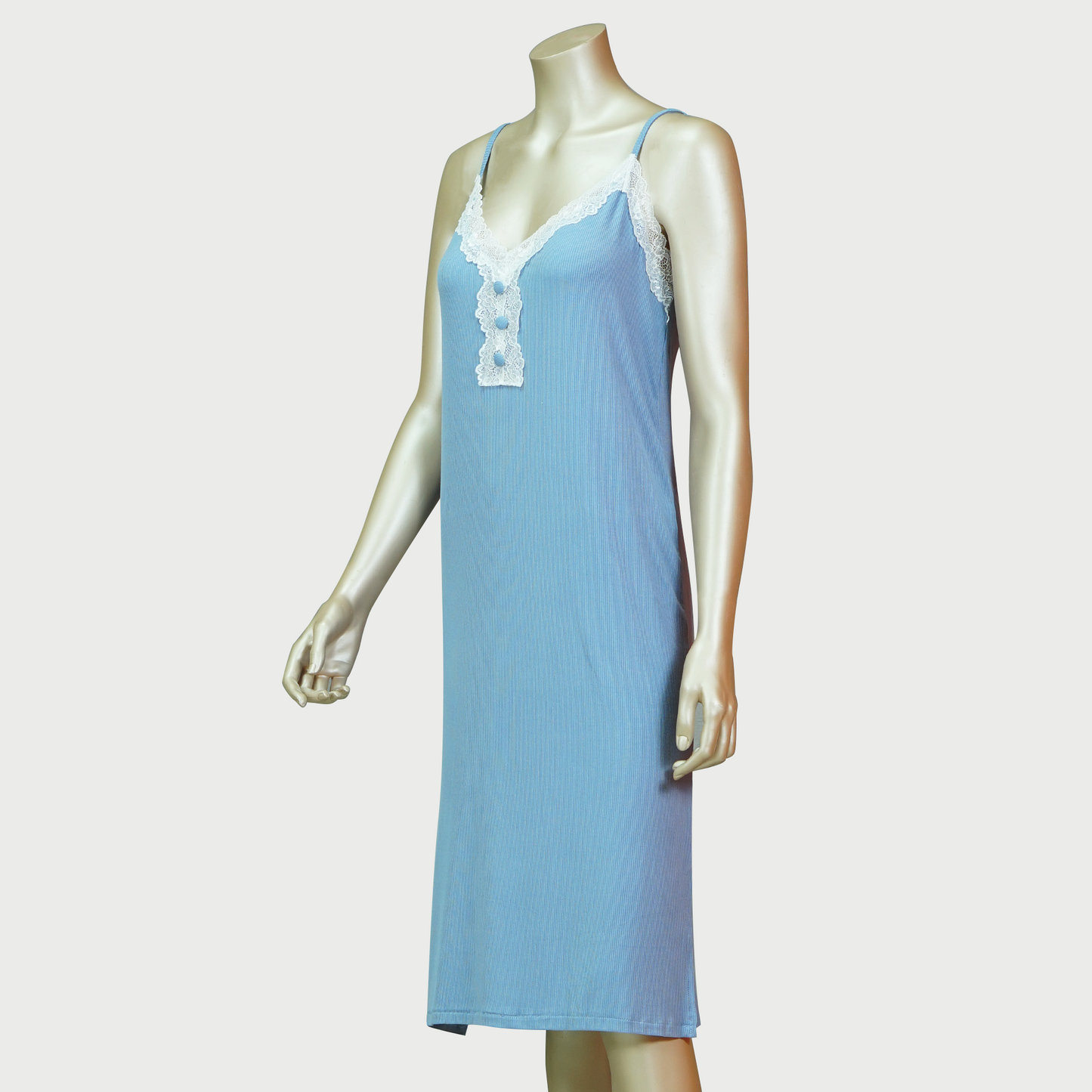 Lace Front Nightdress with Side Slit