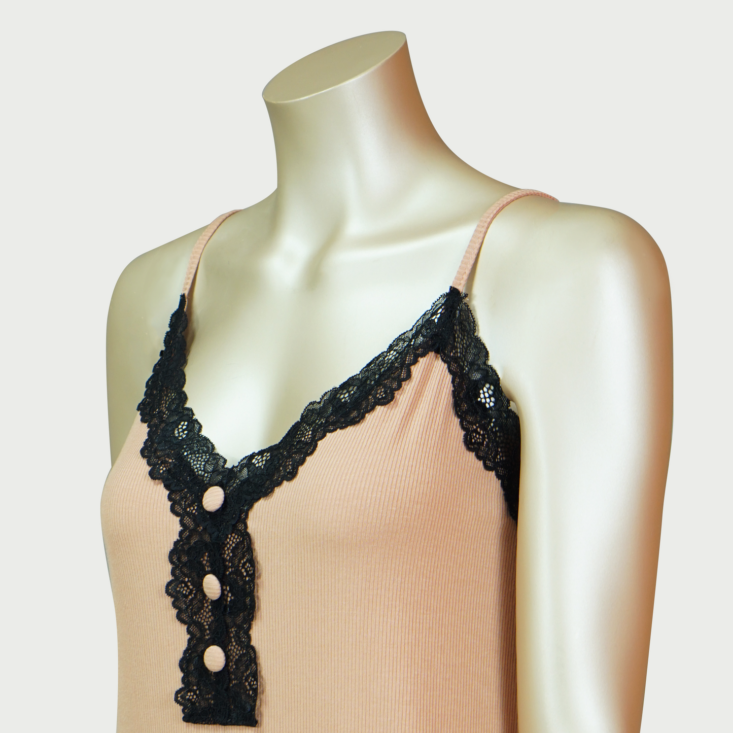 Lace Front Nightdress with Side Slit