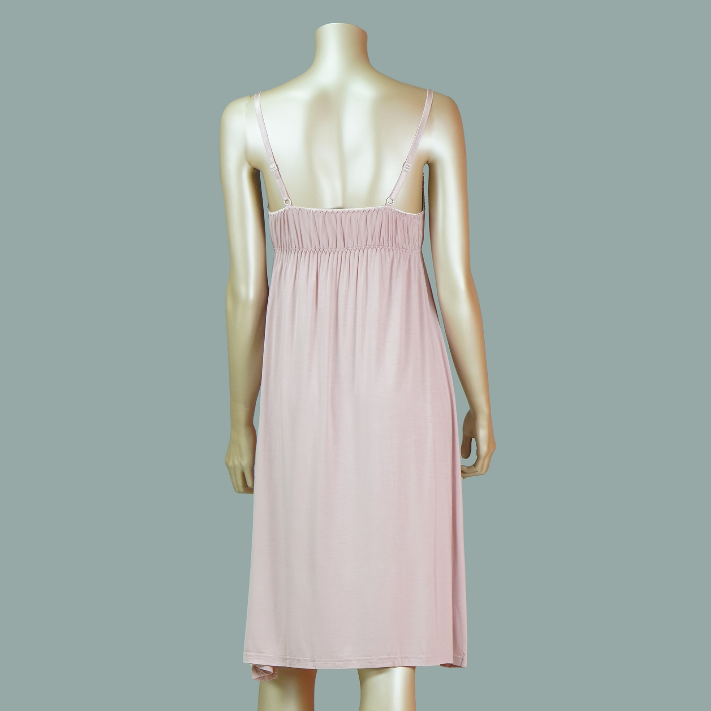 Front Lace Cami Nightdress with Mesh Belted Robe