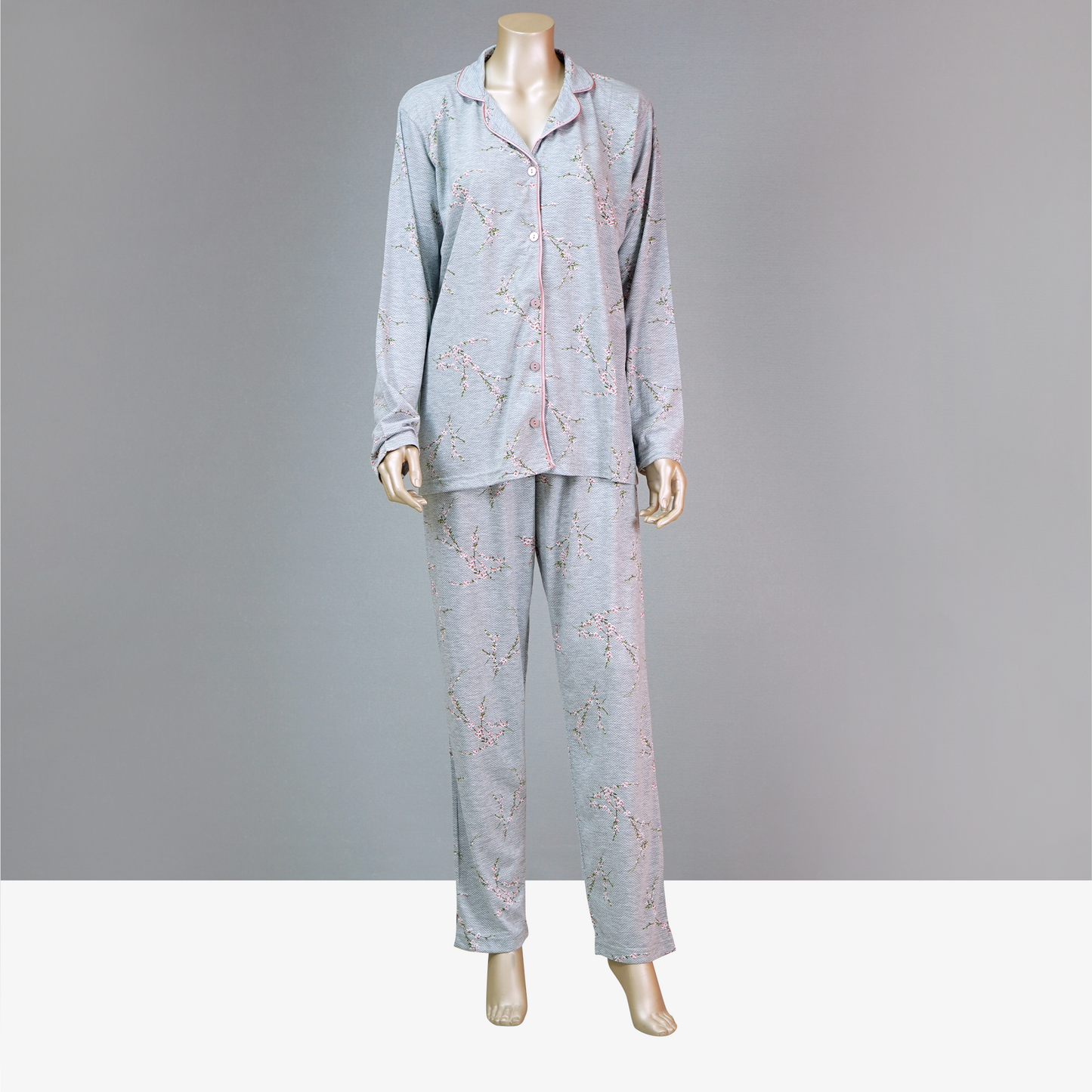 Floral Printed Long Sleeve Top & Pants PJ Set