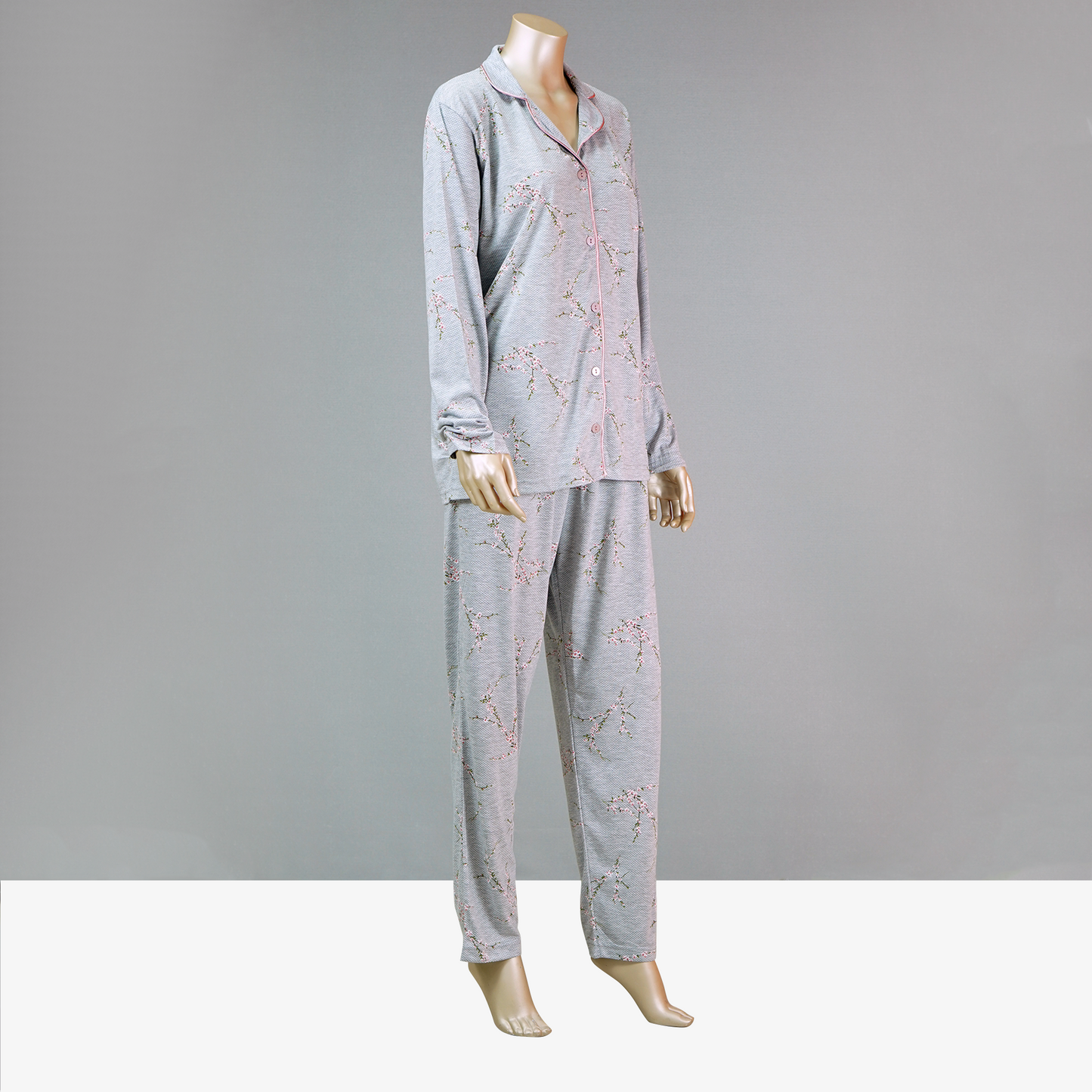 Floral Printed Long Sleeve Top & Pants PJ Set