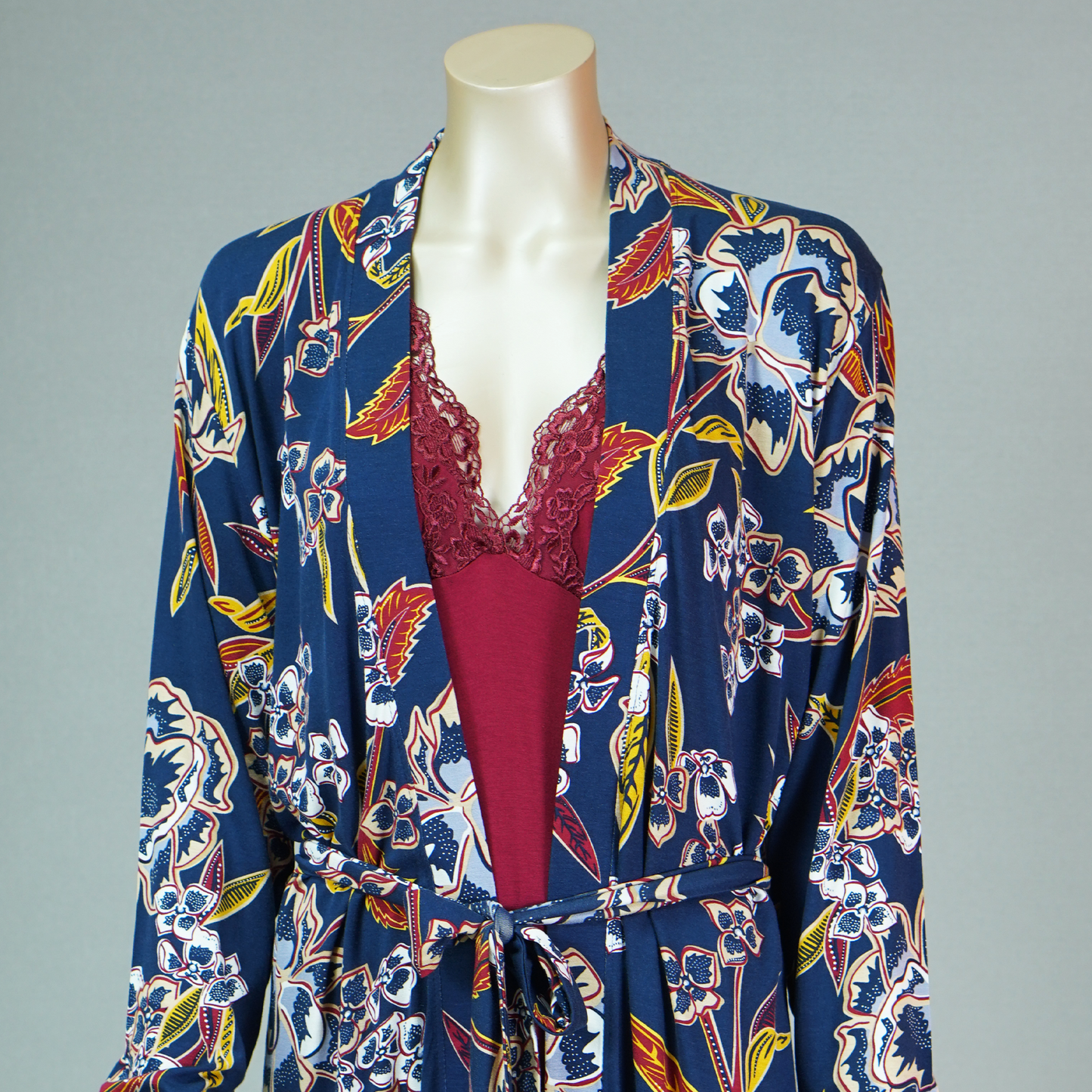 Cami Top & Floral Pants With Floral Robe