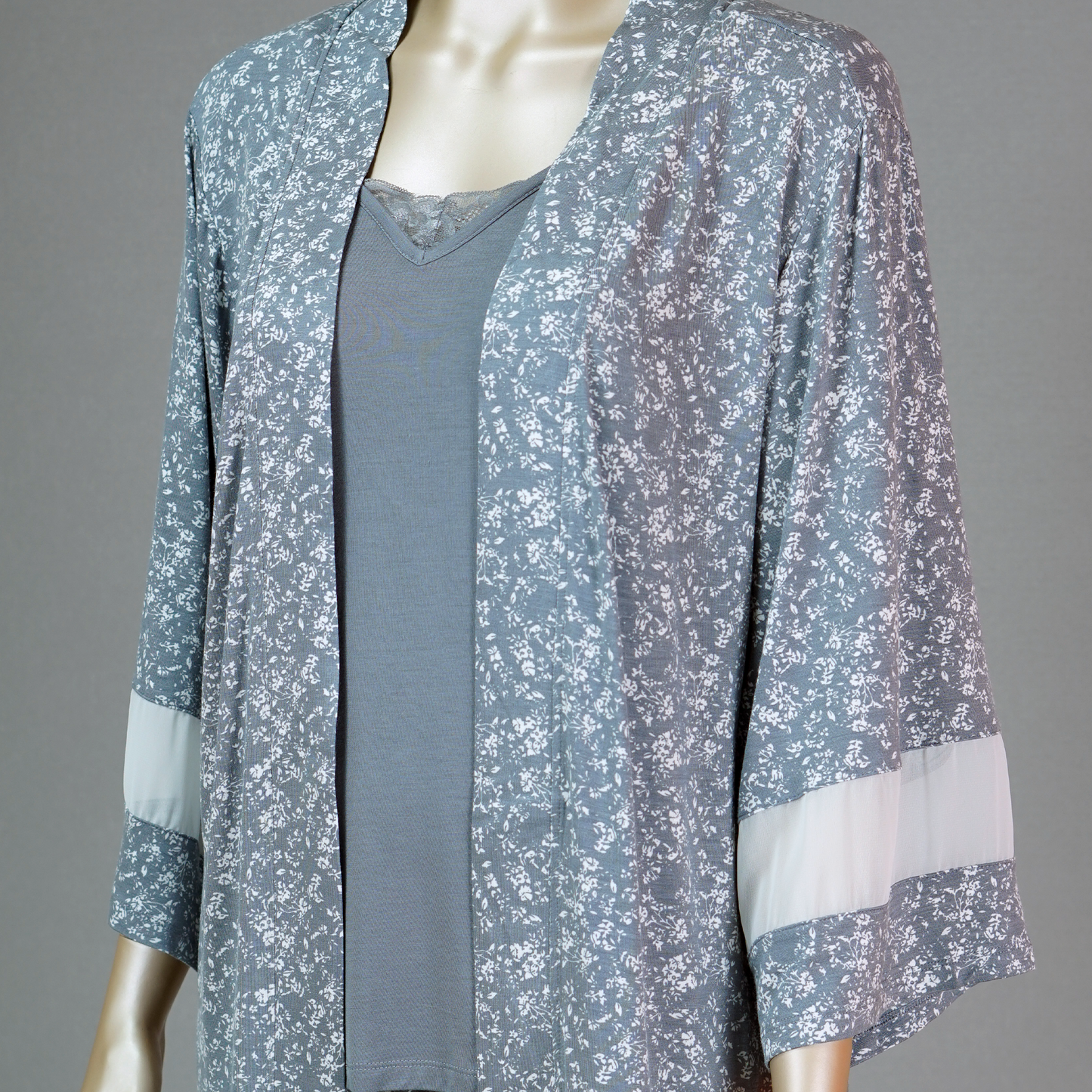 Cami Top & Floral Pants With Floral Robe